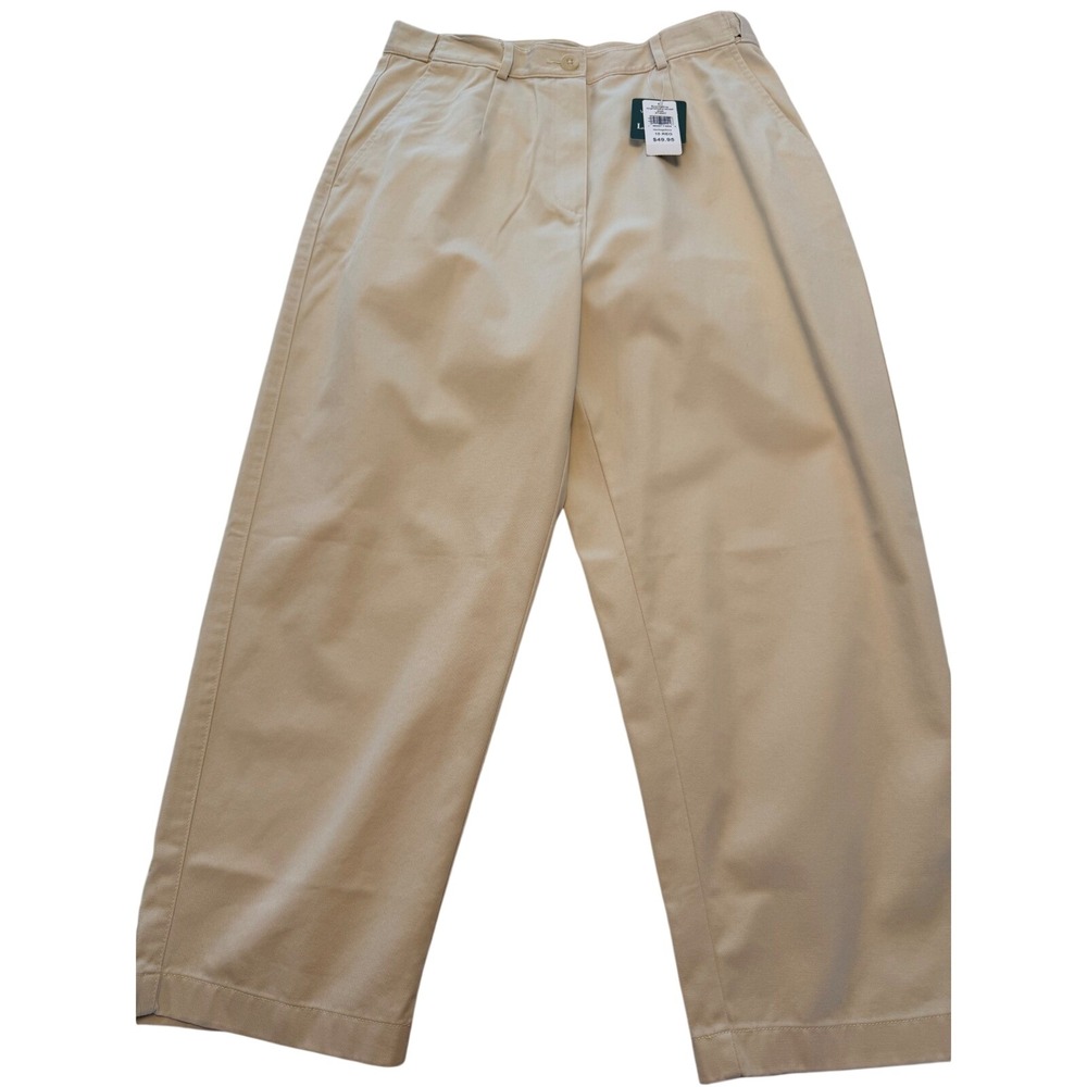 LL Bean Original Fit Wrinkle Free Cotton Pants Heritage Stone 10 Reg 274907